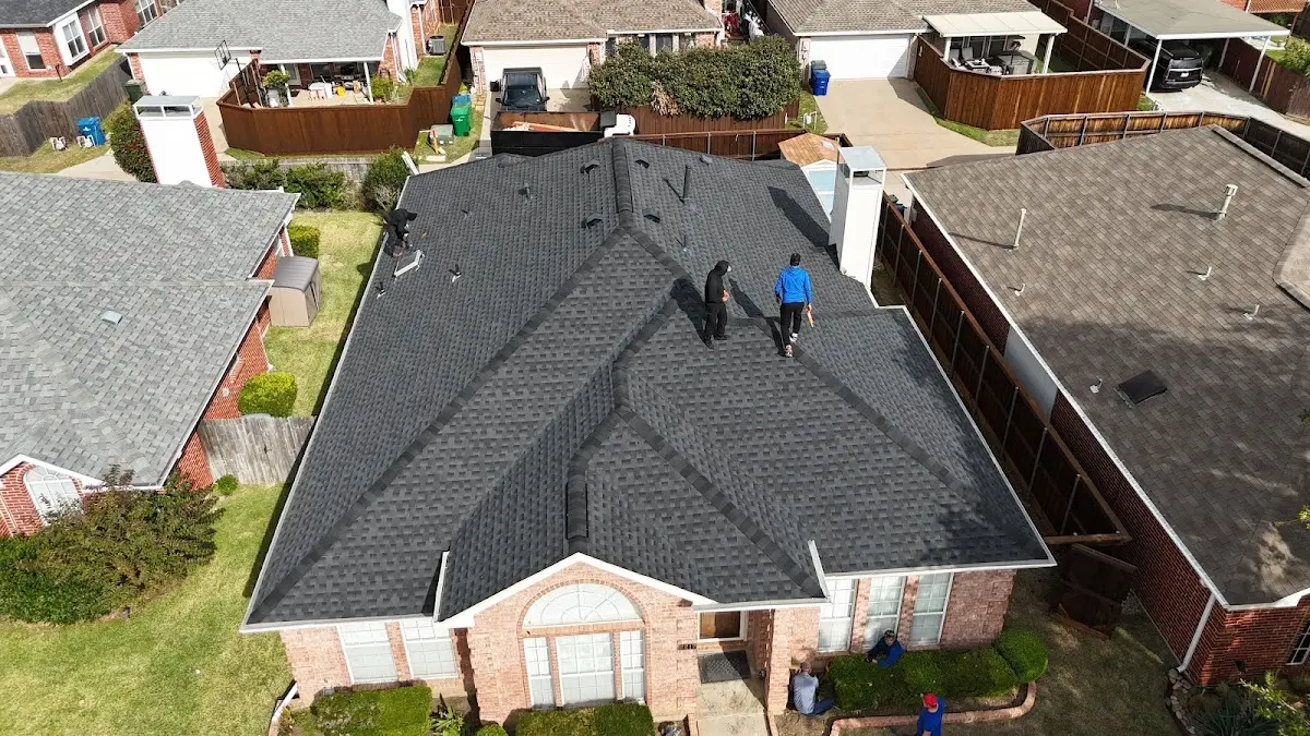 Slate & Tile Roof Repair work in progress on a Omaha property